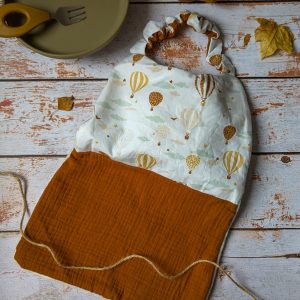 Serviette élastiquée "montgolfières"